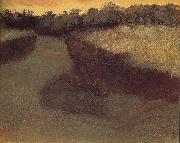 Cornfield and tree line Edgar Degas